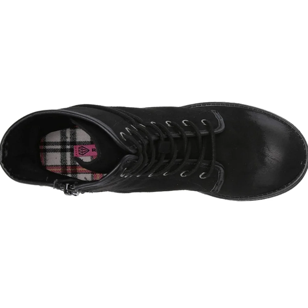 Rock & Candy by Zigi Hurley Faux Suede Ankle Lace-up Boots Black -7 - Picture 3 of 9